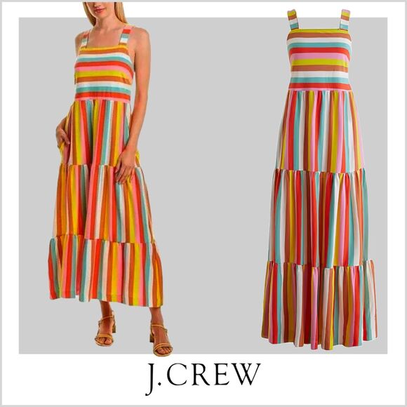 J. Crew Dresses & Skirts - J. Crew Multicolor Striped Maxi Dress